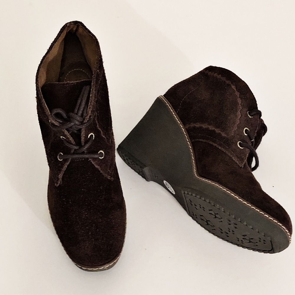Naturalizer Kaitlyn Suede Wedge Ankle Boot, Sz 6.5